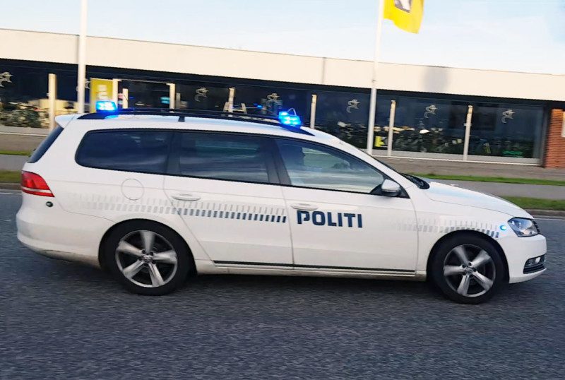 Politibil med udrykning i Korsør - Arkiv.