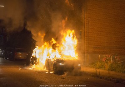 Voldsom bilbrand i Korsør.