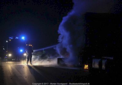 Brand i lastbil på Omfartsvejen ved Holbæk