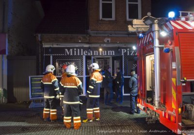 Brand hos Millennium Pizza i Korsør