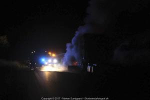Brand i lastbil på Omfartsvejen