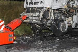 Brand i lastbil på Omfartsvejen