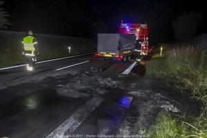 Brand i lastbil på Omfartsvejen